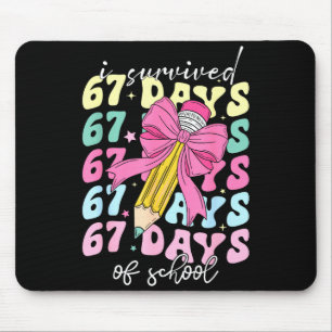 I Survived 67 Days Of School Coquette Bow Student Mouse Mat