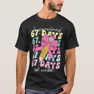 I Survived 67 Days Of School Coquette Bow Student T-Shirt