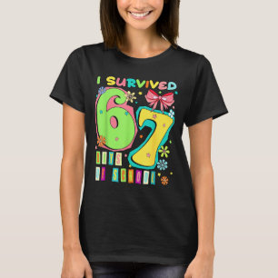 I Survived 67 Days Of School Coquette Bow Teachers T-Shirt