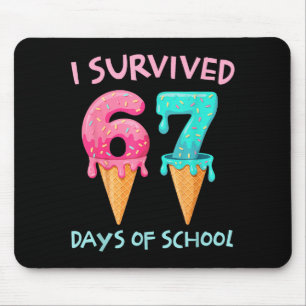 I Survived 67 Days Of School Cute Math Teacher Fun Mouse Mat