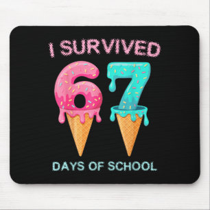 I Survived 67 Days Of School Cute Math Teacher Fun Mouse Mat