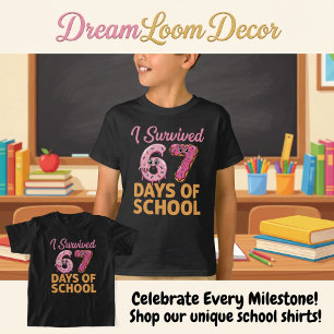 I Survived 67 Days of School Doughnut Funny Kids T-Shirt