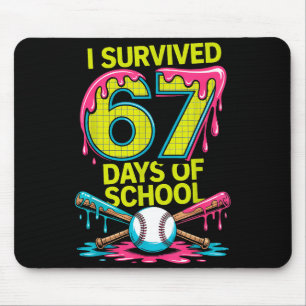 I Survived 67 Days Of School Funny 67 Baseball Sli Mouse Mat