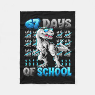 I Survived 67 Days Of School Funny 67 Meme Dinosau Fleece Blanket