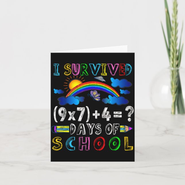 I Survived 67 Days Of School Funny 67 Meme Math Te Card (Front)