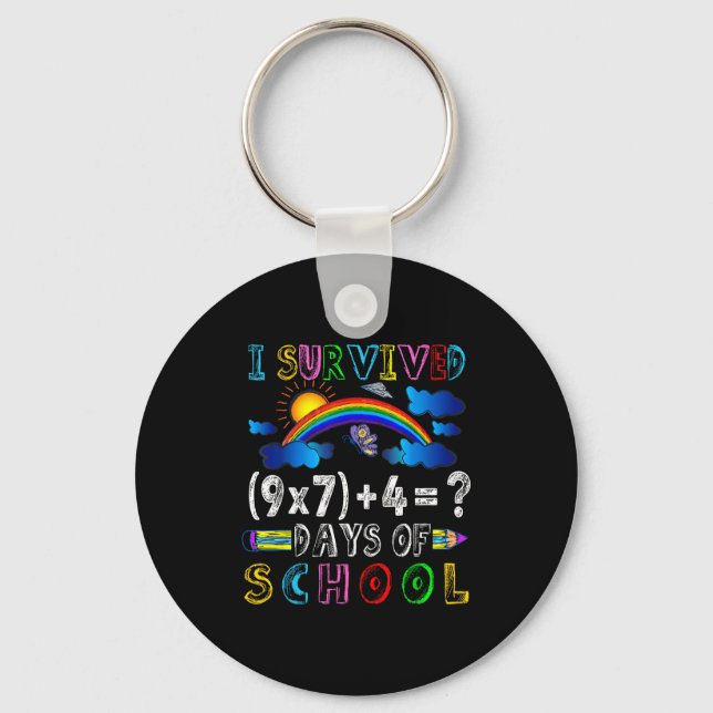 I Survived 67 Days Of School Funny 67 Meme Math Te Key Ring (Front)