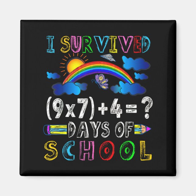 I Survived 67 Days Of School Funny 67 Meme Math Te Magnet (Front)
