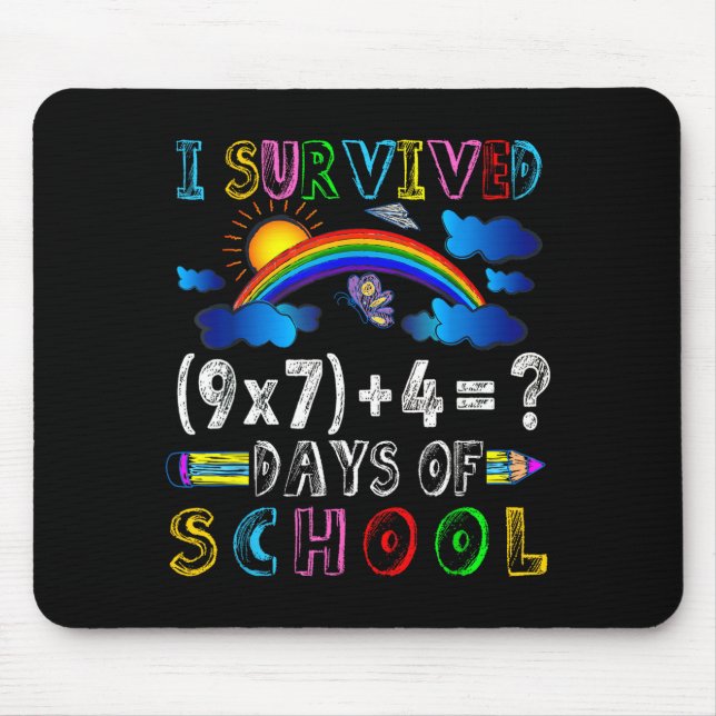 I Survived 67 Days Of School Funny 67 Meme Math Te Mouse Mat (Front)