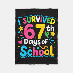I Survived 67 Days Of School Funny 67 Meme Student Fleece Blanket