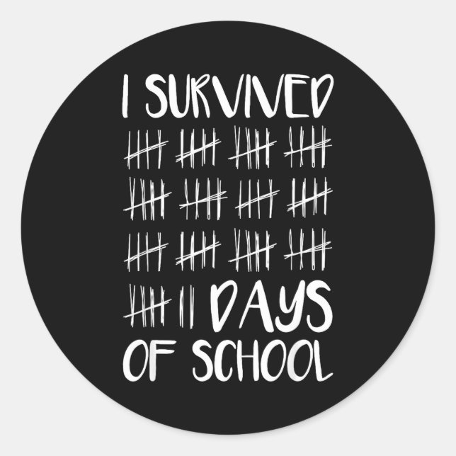 I Survived 67 Days Of School Funny 67 Meme Tally M Classic Round Sticker (Front)