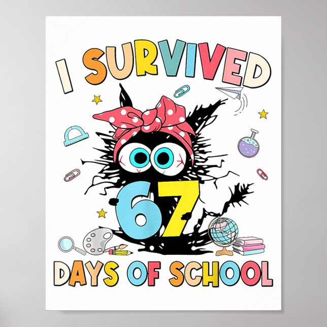 I Survived 67 Days Of School Funny 67 Meme Teacher Poster (Front)