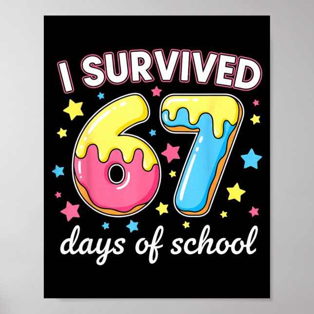 I Survived 67 Days Of School Funny 67 Meme Teacher Poster (Front)