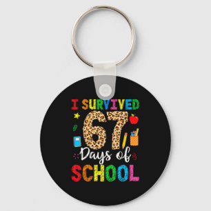 I Survived 67 Days Of School Funny 67 Teacher Stud Key Ring