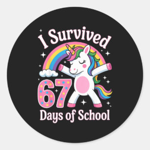 I Survived 67 Days Of School Funny 67 Teachers Kid Classic Round Sticker