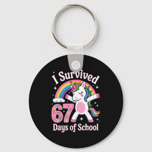 I Survived 67 Days Of School Funny 67 Teachers Kid Key Ring
