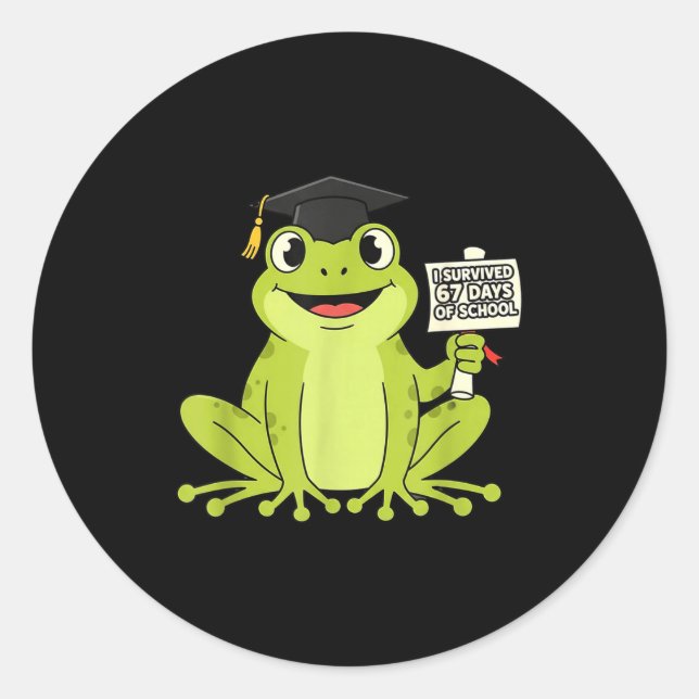 I Survived 67 Days Of School Funny 67 Teachers Stu Classic Round Sticker (Front)
