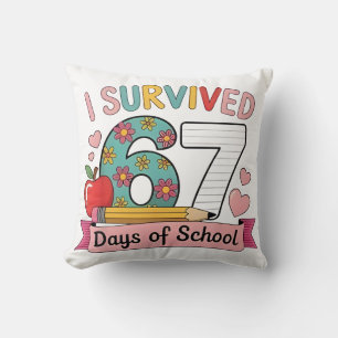 I Survived 67 Days of School Funny 67 Teachers Stu Cushion
