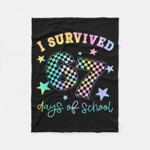 I Survived 67 Days Of School Funny 67 Teachers Stu Fleece Blanket