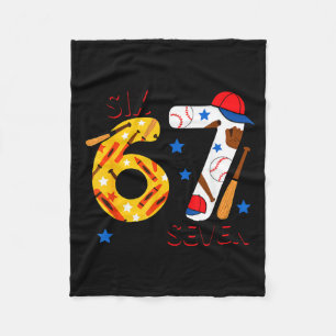 I Survived 67 Days Of School Funny 6 7 Baseball Te Fleece Blanket