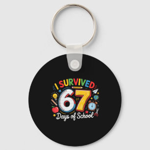 I Survived 67 Days Of School Funny 6 7 Meme Teache Key Ring