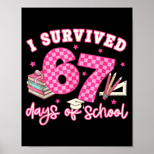 I Survived 67 Days Of School Funny 6 7 Meme Teache Poster (Front)