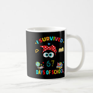 I Survived 67 Days Of School Funny Black Cat Six S Coffee Mug