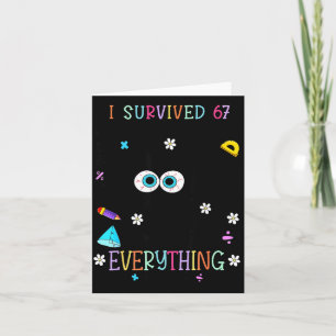 I Survived 67 Days Of School Funny Cat Six Seven M Card