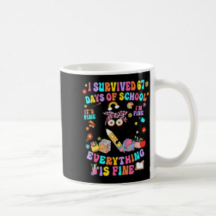 I Survived 67 Days Of School Funny Cat Six Seven M Coffee Mug