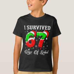 I Survived 67 Days Of School Funny Christmas T-Shirt