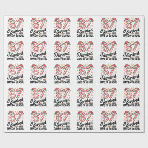 I Survived 67 Days of School Funny Christmas Wrapping Paper