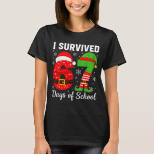 I Survived 67 Days Of School Funny Elf Christmas S T-Shirt