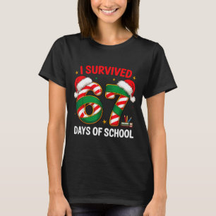 I Survived 67 Days Of School Funny Gen Christmas T-Shirt