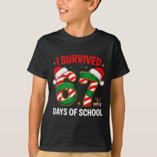 I Survived 67 Days Of School Funny Gen Christmas T-Shirt