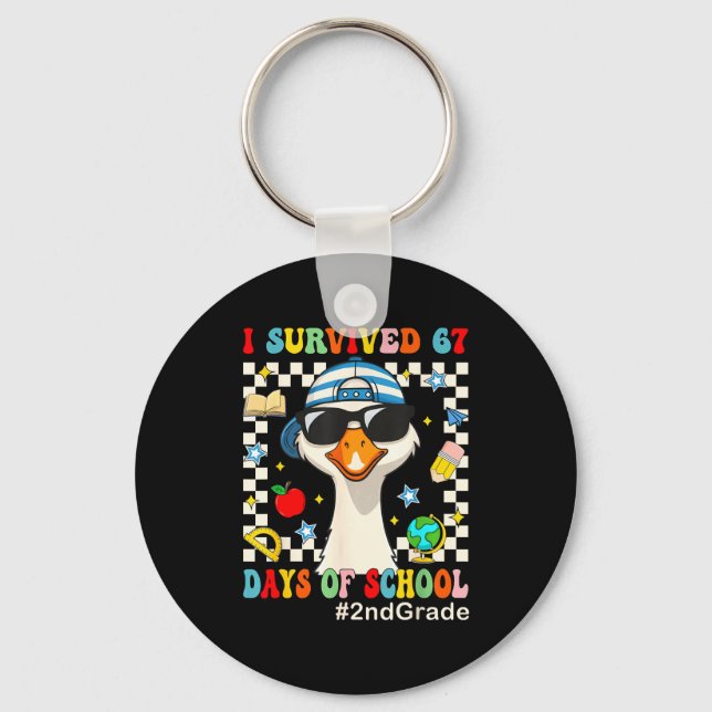I Survived 67 Days Of School Funny Goose Boys 2nd  Key Ring (Front)