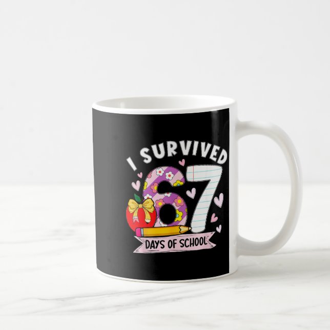 I Survived 67 Days Of School Funny Leopard Student Coffee Mug (Right)