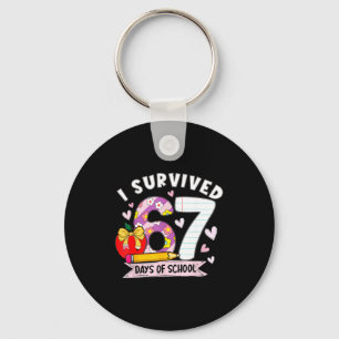 I Survived 67 Days Of School Funny Leopard Student Key Ring
