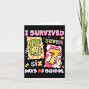 I Survived 67 Days Of School Funny Meme Boy Girl T Card