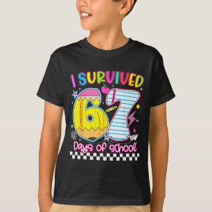 I Survived 67 Days Of School Funny Meme Boy Girl T T-Shirt