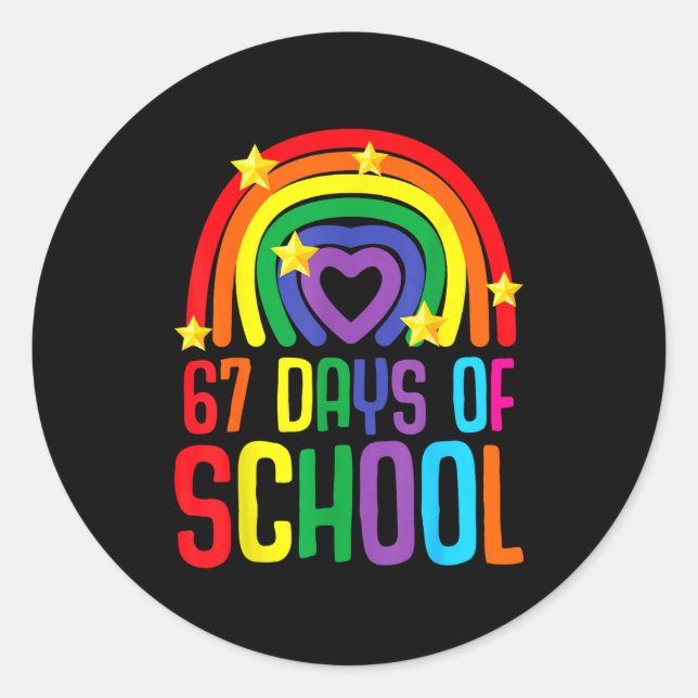 I Survived 67 Days Of School Funny Meme Student Te Classic Round Sticker (Front)