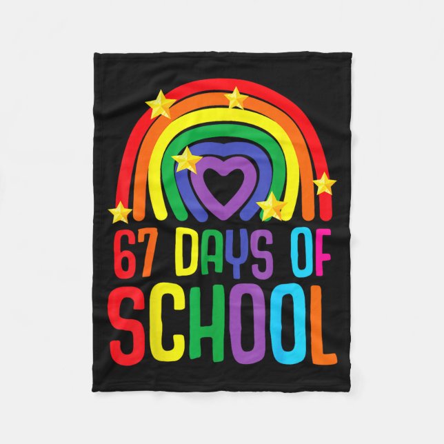 I Survived 67 Days Of School Funny Meme Student Te Fleece Blanket (Front)