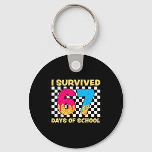 I Survived 67 Days Of School Funny Meme Student Te Key Ring