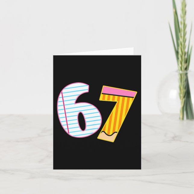 I Survived 67 Days Of School Funny Meme Teacher 2  Card (Front)