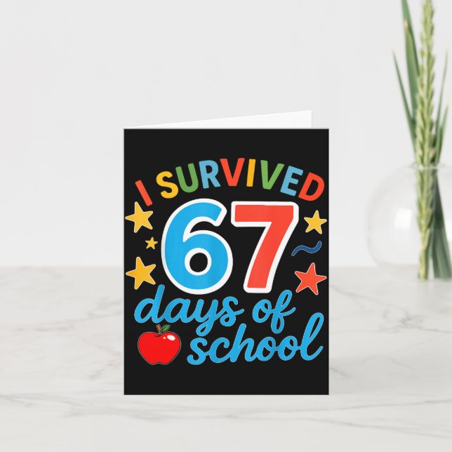 I Survived 67 Days Of School Funny Meme Teacher St Card (Front)