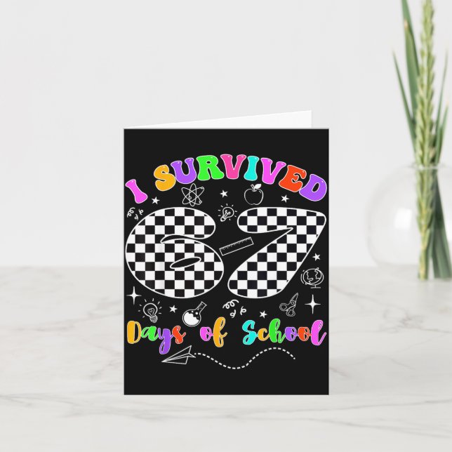 I Survived 67 Days Of School Funny Meme Teacher St Card (Front)