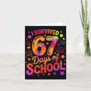 I Survived 67 Days Of School Funny Meme Teacher St Card