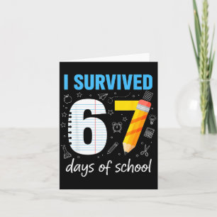 I Survived 67 Days Of School Funny Meme Teacher St Card