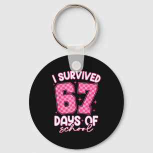 I Survived 67 Days Of School Funny Meme Teacher St Key Ring