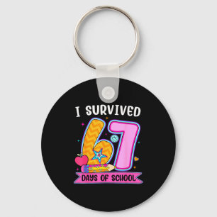 I Survived 67 Days Of School Funny Meme Teacher St Key Ring