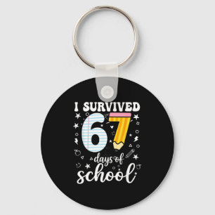 I Survived 67 Days Of School Funny Meme Teacher St Key Ring