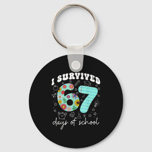 I Survived 67 Days Of School Funny Meme Teacher St Key Ring